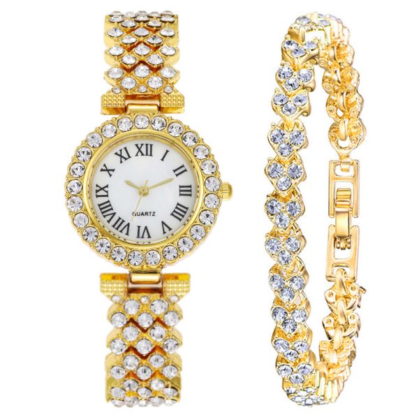 Fashion diamond ladies watch female watch Roman quartz watch bracelet watch - 图片 8