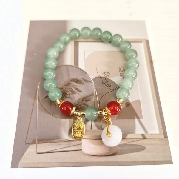 Live Broadcast Welfare Dongling Jade Pearl Ping An Buckle Bracelet Luckful Nafu Rabbit Bracelet Female Girlfriend High-end Grade Bracelet - 图片 4