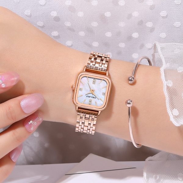 New fashion square shell dial ladies watch women's watch steel strap women's watch - 图片 5