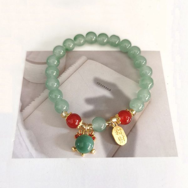 Live Broadcast Welfare Dongling Jade Pearl Ping An Buckle Bracelet Luckful Nafu Rabbit Bracelet Female Girlfriend High-end Grade Bracelet - 图片 2