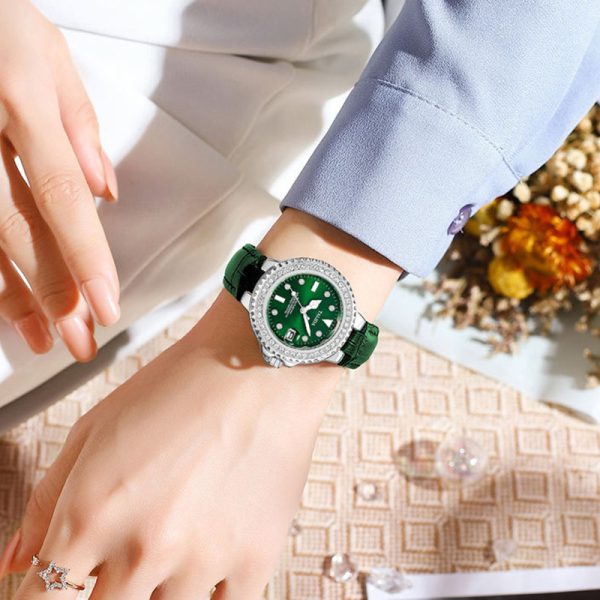 Diamond Green Submariner Ladies Watch - 图片 4