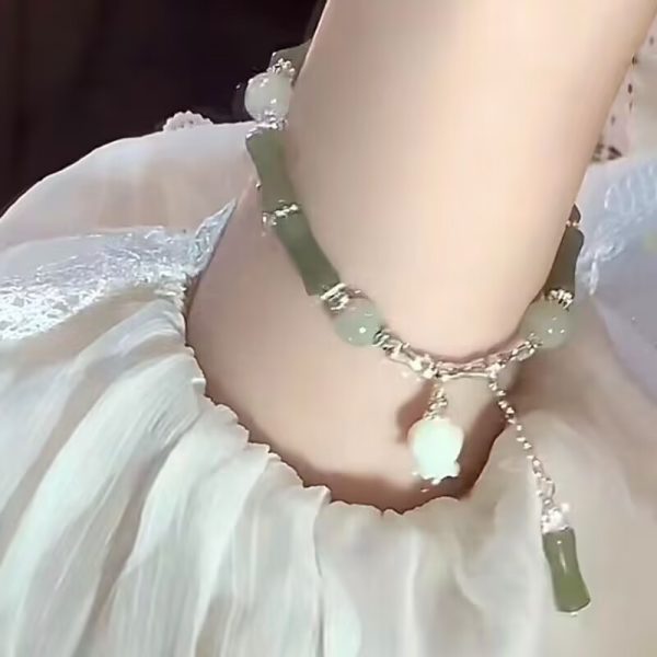 New Chinese Style Bamboo and Tian Yu Bracelet Ins Niche Design Chinese Style Orchid Bamboo Beaded Bracelet Gift - 图片 2