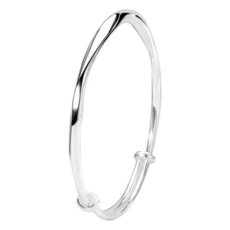 Foot silver 9999 sterling silver plain ring smooth Mobius ring silver bracelet solid push-pull bracelet women's silver bracelet