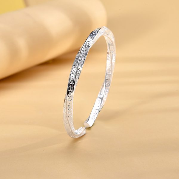 Wholesale S9999 Sterling Silver Mobius Jiyan Bracelet Female Guofeng Solid Opening Silver Bracelet Birthday Gift