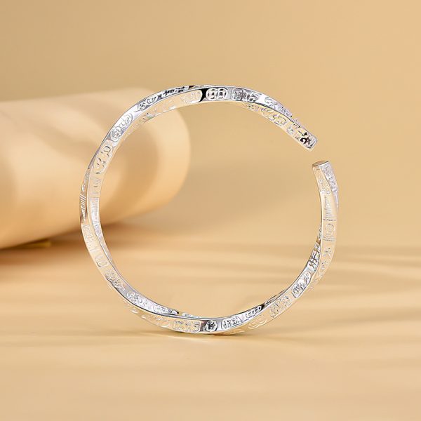 Wholesale S9999 Sterling Silver Mobius Jiyan Bracelet Female Guofeng Solid Opening Silver Bracelet Birthday Gift - 图片 4