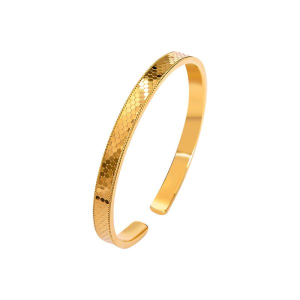 9999 dragon scale gold-plated silver bracelet for women new shiny polka dot Chinese style all-match sterling silver bracelet silver jewelry gift - 图片 3